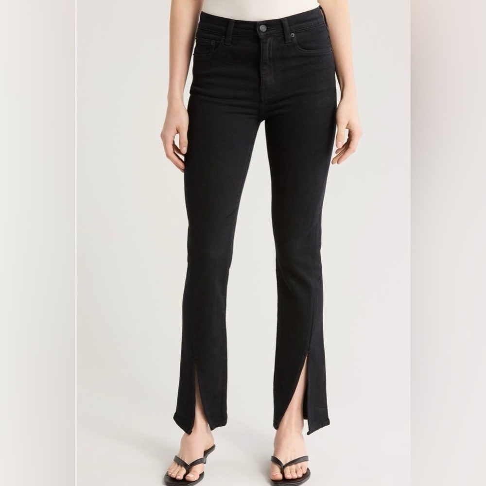 Pistola Women's Teagan High Waist Slit
Cuff Slim Leg Black Jeans,Size 28 - Picture 10 of 10